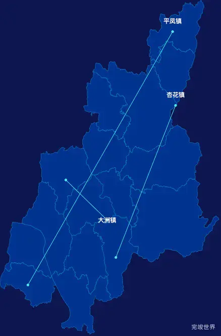 echarts肇庆市封开县geoJson地图自定义引导线